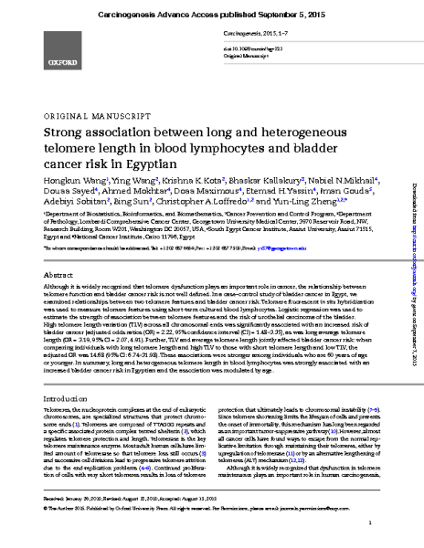 Association between bladder cancer risk and TL_Carcinogenesis-2015-Wang-carcin-bgv121