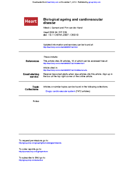 Biological_ageing_and_CVD.Nilesh_Samani.HeartJ_2008