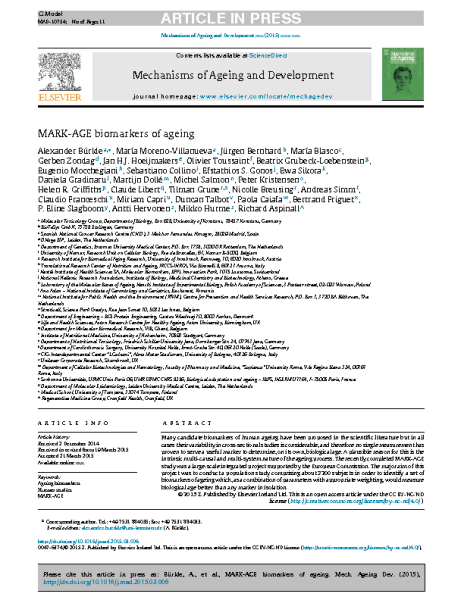 Biomarkers_Aging.Alexander_Bürckle.Mechanisms_Aging_Development_2015