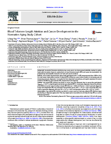 Blood_TL_Attrition_and_Cancer_Development_HouL_EBioMedicine_2015