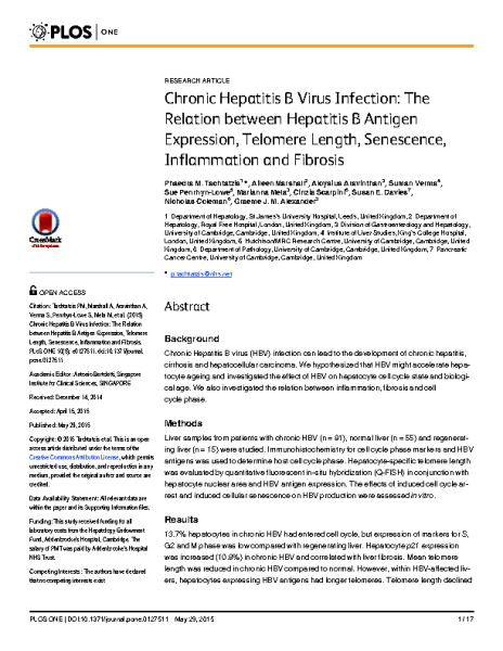 HepB_TL_Senescence_Inflammation.Phaedra_Tachtatzis.Plos_One_2015