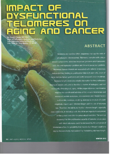 Impact of dysfunctional telomeres on aging and cancer
