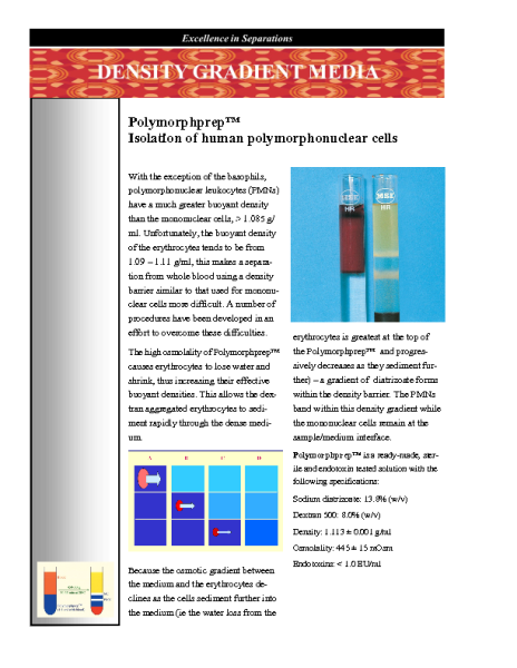 Leaflet Polymorphprep_Granulocyte and PBMC separation