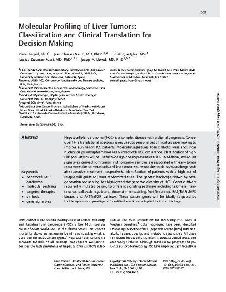 Molecular_Liver_Tumors_Classification.JM_Llovet.Smin_Liver_2015