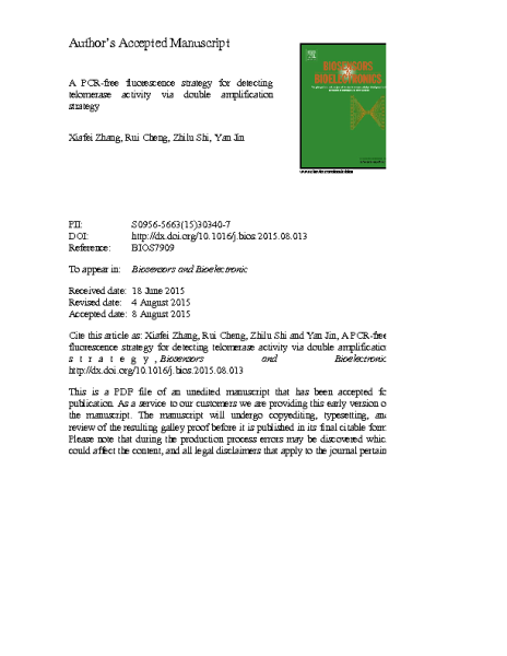 PCR-free fluorescence_Telomerase_activity.Yan_Jin.2015