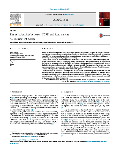 Relationship between COPD and Lung Cancer_Durham_LungCancer 2105