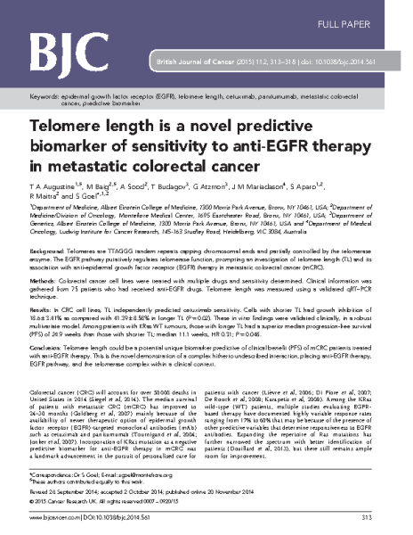 TL_and_anti-EGFR_therapy_in_metastatic_colorectal_cancer_GoelS_BJC_2014