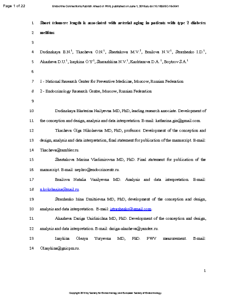 TL_associated_with_arterial_aging_in_patients_with_type2diabetes_DudinskayaEN_ECPA_2015