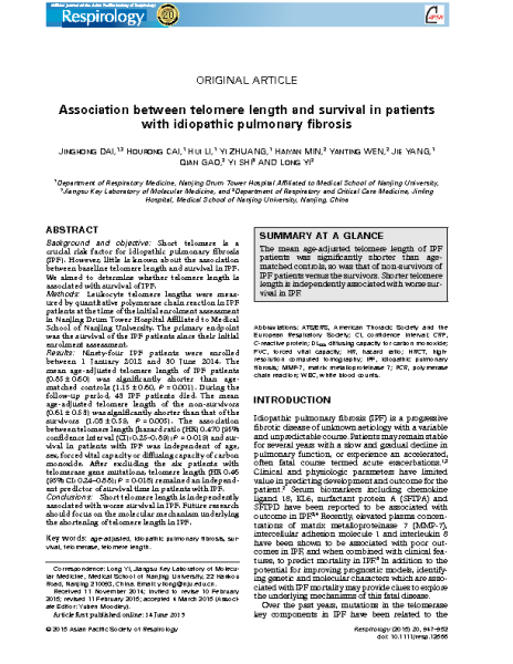 TL_in_idiopathic_pulmonary_fibrosis_LongYi_Respirology_2015