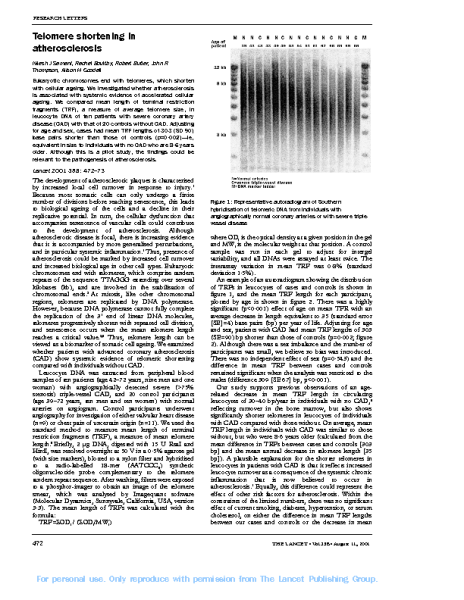 Telomere_shortening_in_atherosclerosis.Nilesh_Samani.The_Lancet_2011