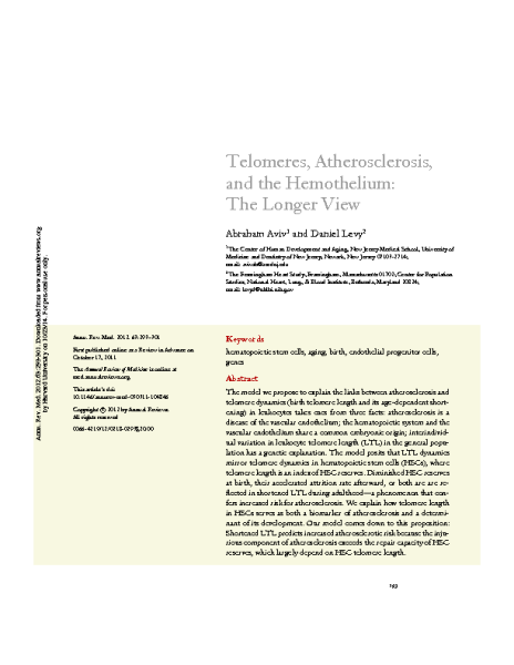 Telomeres_atherosclerosis_and_the_hemothelium_AvivA_AnnuRevMed_2012
