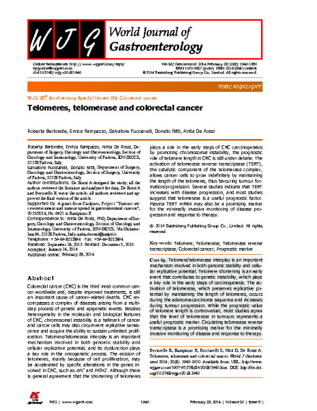 Telomeres_telomerase_and_colorectal_cancer_BertorelleR_WJG_2014
